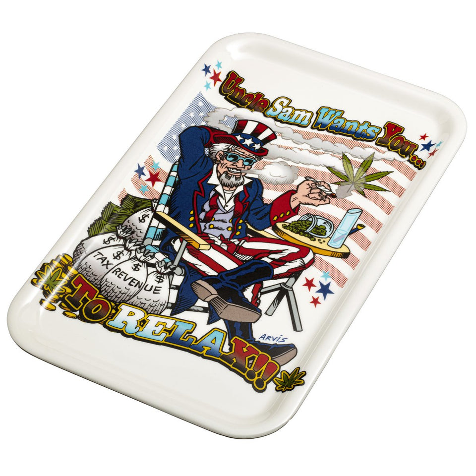 PUCKER ROLLIN BUDZ Uncle Sam Rolling Tray