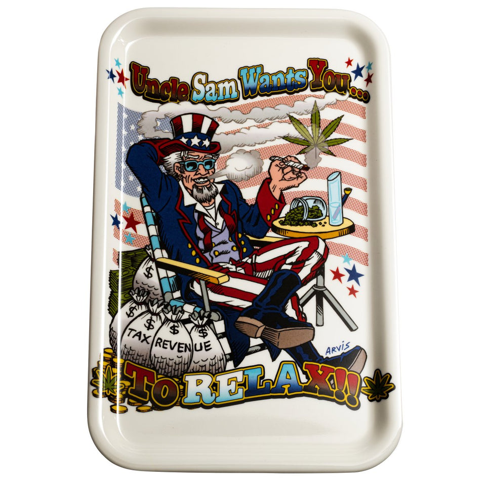 PUCKER ROLLIN BUDZ Uncle Sam Rolling Tray
